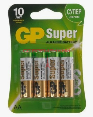 Батарейка GP SUPER 4 шт AA блистер/пленка
